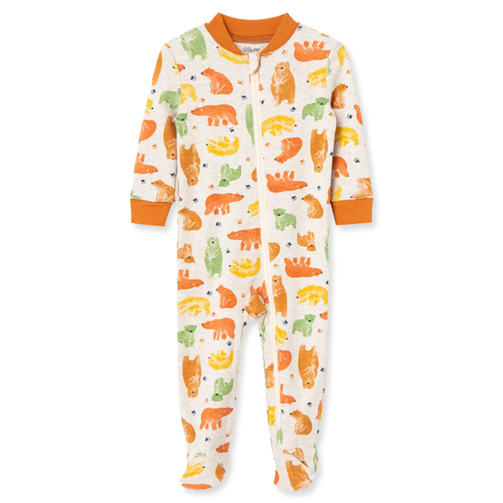 Little Me - Bear Zip Front Footie