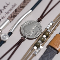 "Roam" Earthy Buffalo Hair Tie Bracelets: Large