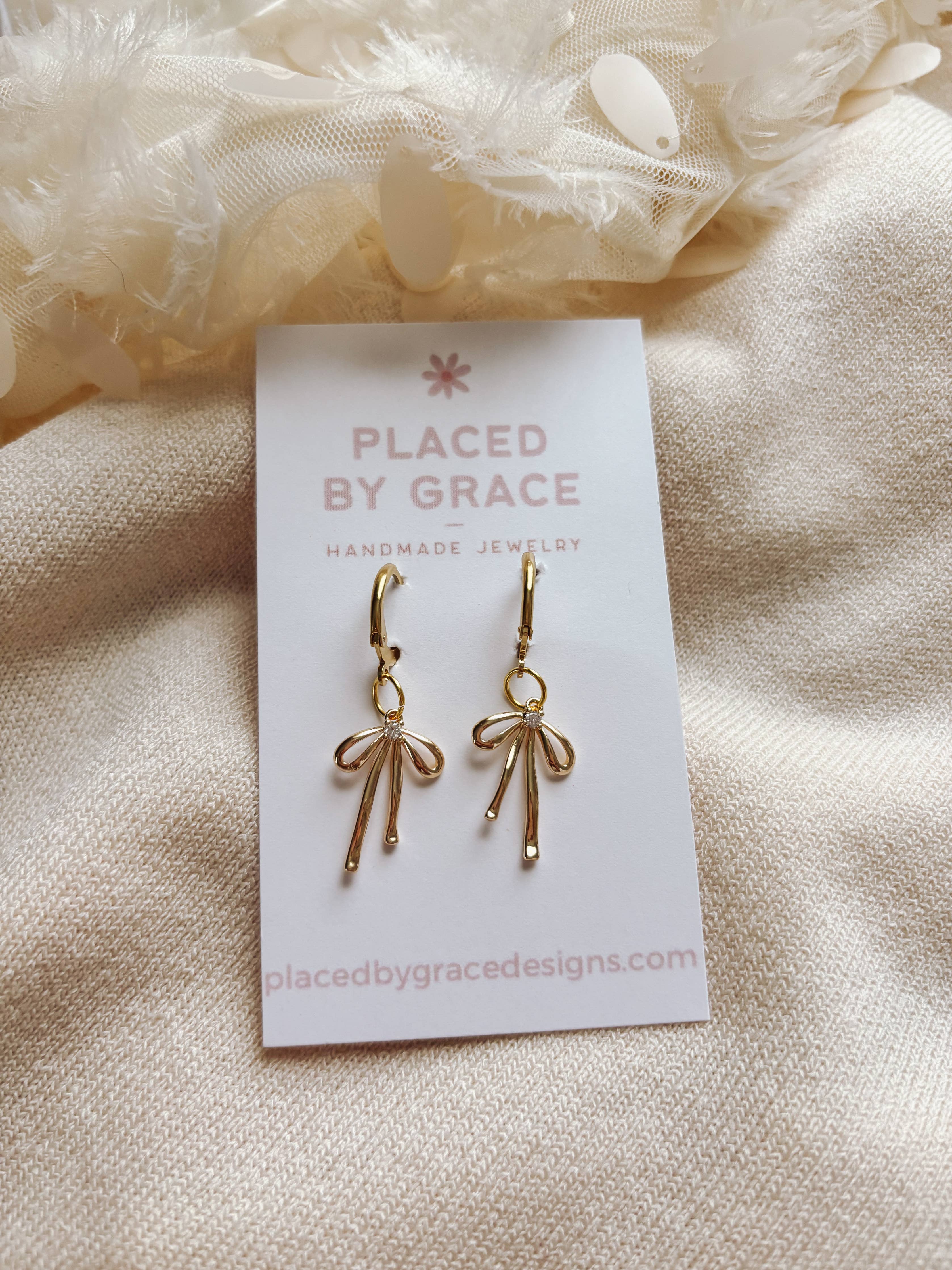 Mini Gold Bow Huggie Earrings