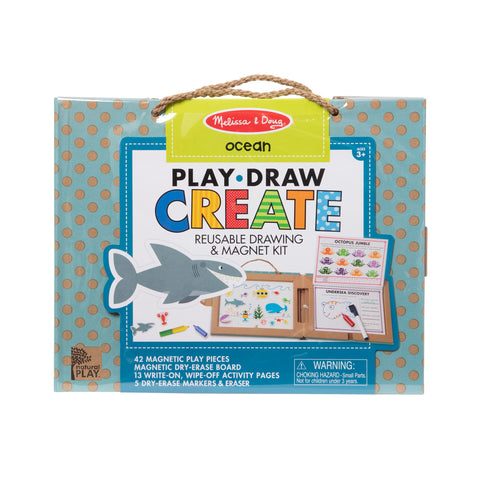 Natural Play: Play, Draw, Create Reusable Drawing & Magnet Kit - Ocean