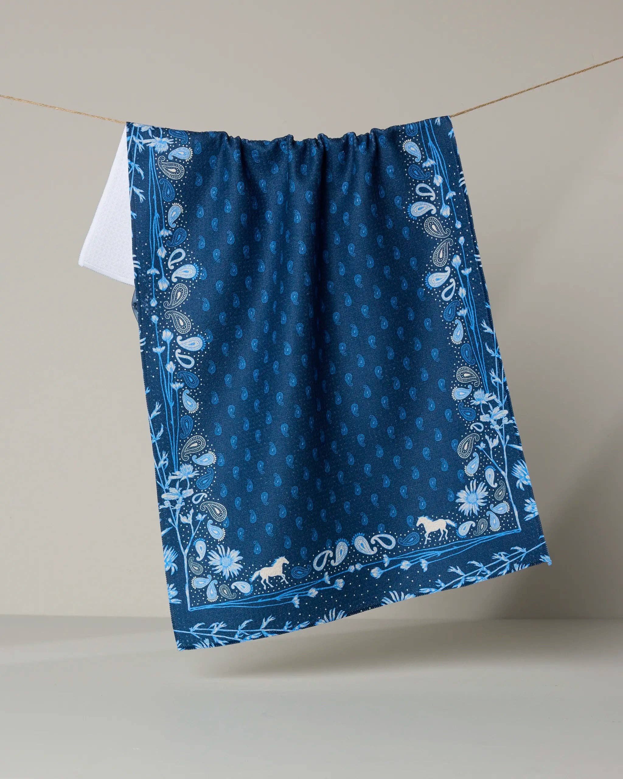 Geometry - Bronco Indigo Tea Towel