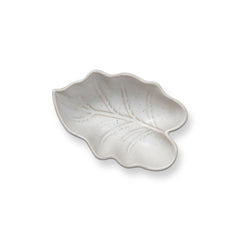 Medium Leaf Bowl White Stoneware Fall