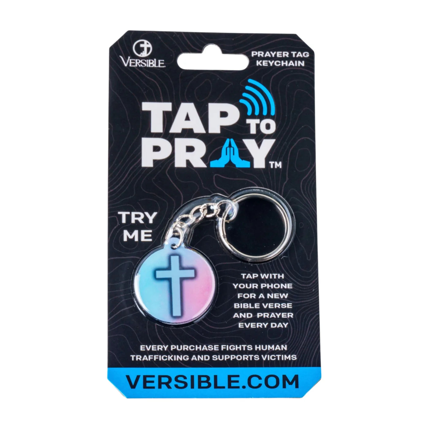 Tap To Pray® Acrylic Keychain-Pastel + Cross