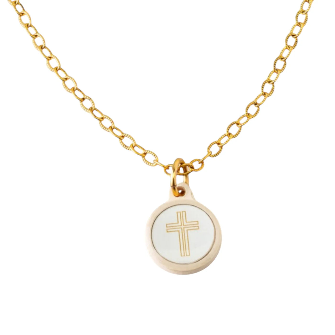 Tap To Pray® Survivor Series Necklace-Gold + Cross