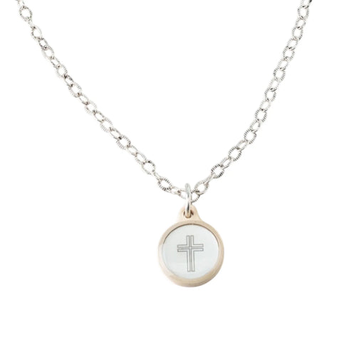 Tap To Pray® Survivor Series Necklace-Silver + Cross