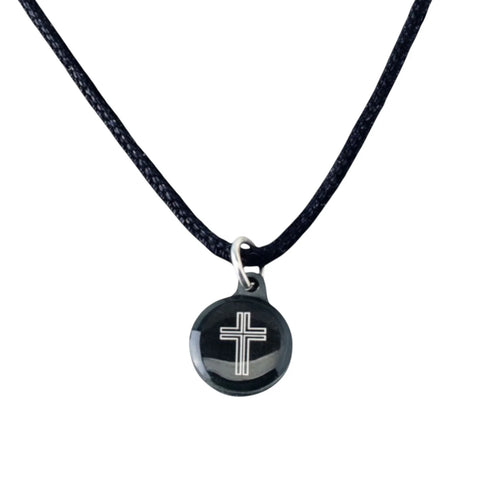 Tap To Pray® Survivor Series Necklace-Onyx + Cross