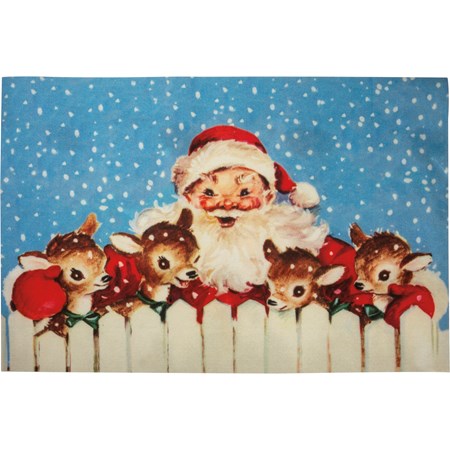 Santa And Reindeer Rug