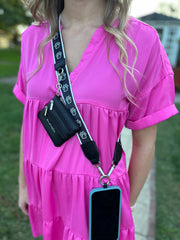 Save The Girls - Clip & Go Crossbody Strap with Pouch - Fun Patterns: Paw Tracks