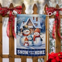 Snow Place Like Home Suede Garden Flag