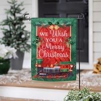North Pole Express Applique Garden Flag