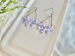 Floral Clay Earrings-Lavender
