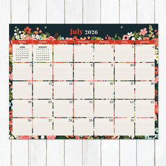 Bountiful Blooms Large Desk Pad Monthly Calendar