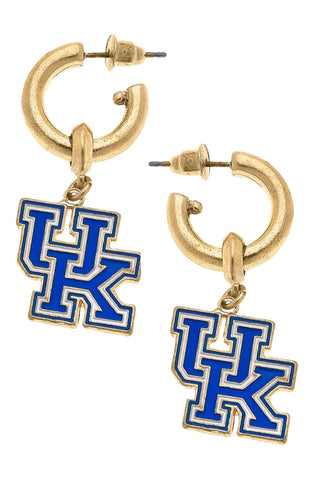 Kentucky Wildcats Enamel Drop Hoop Earrings