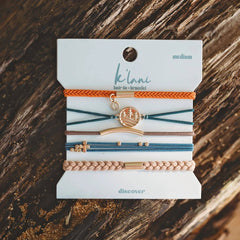"Discover" Gold Pine Tree Charm Hair Tie Bracelets: Large