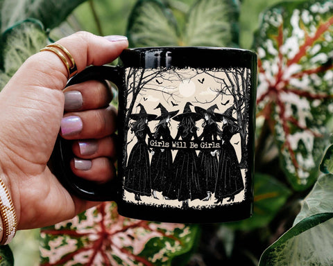 Girls Will Be Girls Witchy Halloween Mug