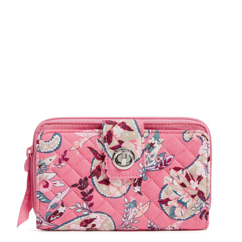 RFID Turnlock Wallet Botanical Paisley Pink