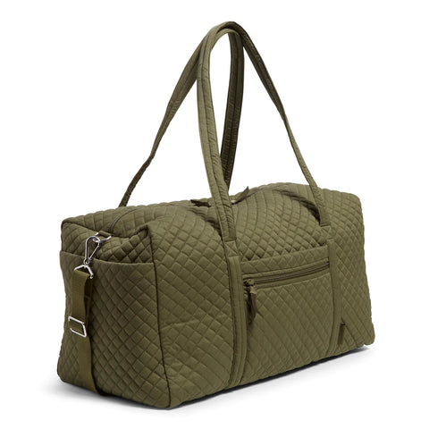 Large Travel Duffel Bag Recycled Cotton Climbing Ivy Green