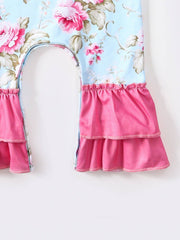 Clover Cottage - Rosy Aqua Baby Romper