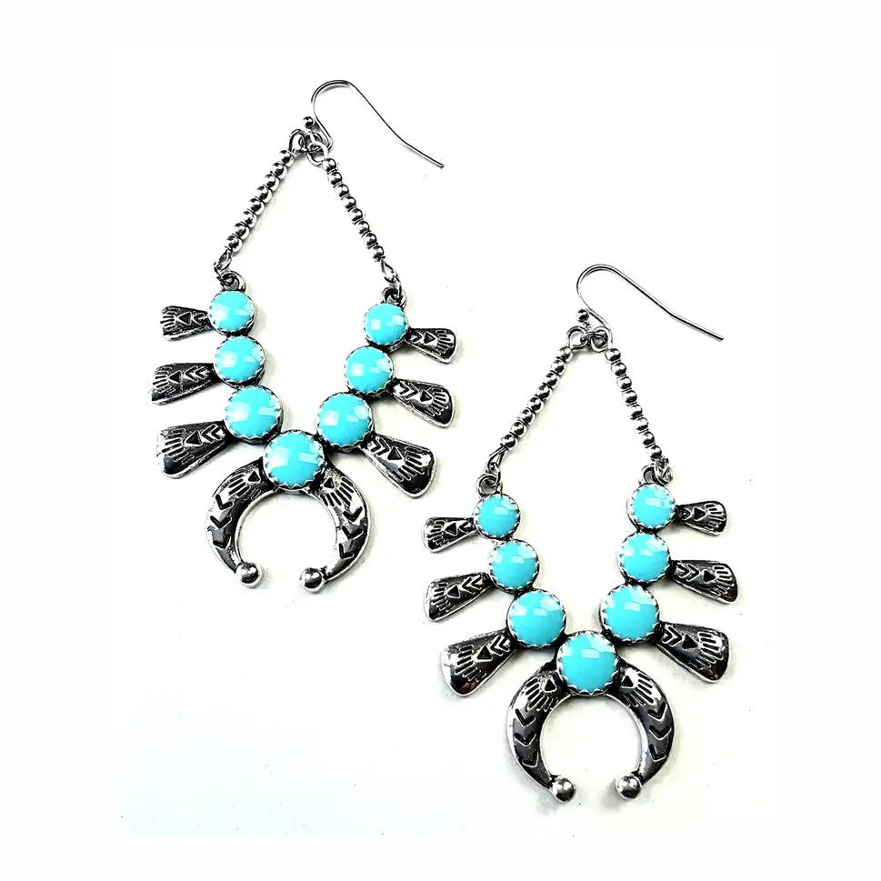 Squash Blossom Dangle Earrings