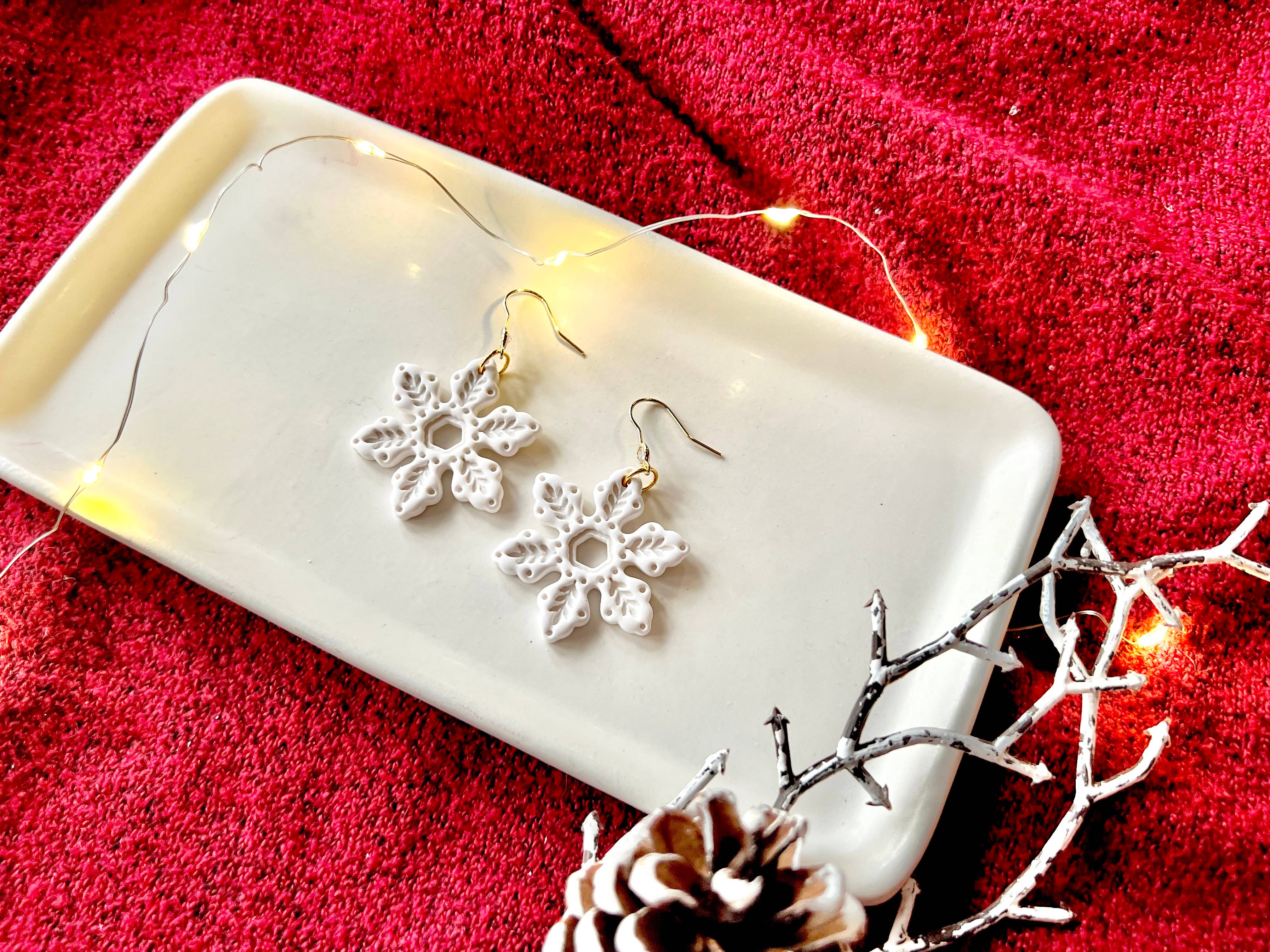 Snowflake Clay Earrings