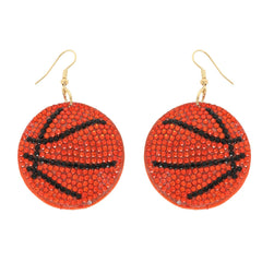 Sophia Collection - Game Day Rhinestone Suede Backed Drop Earrings: Soccer