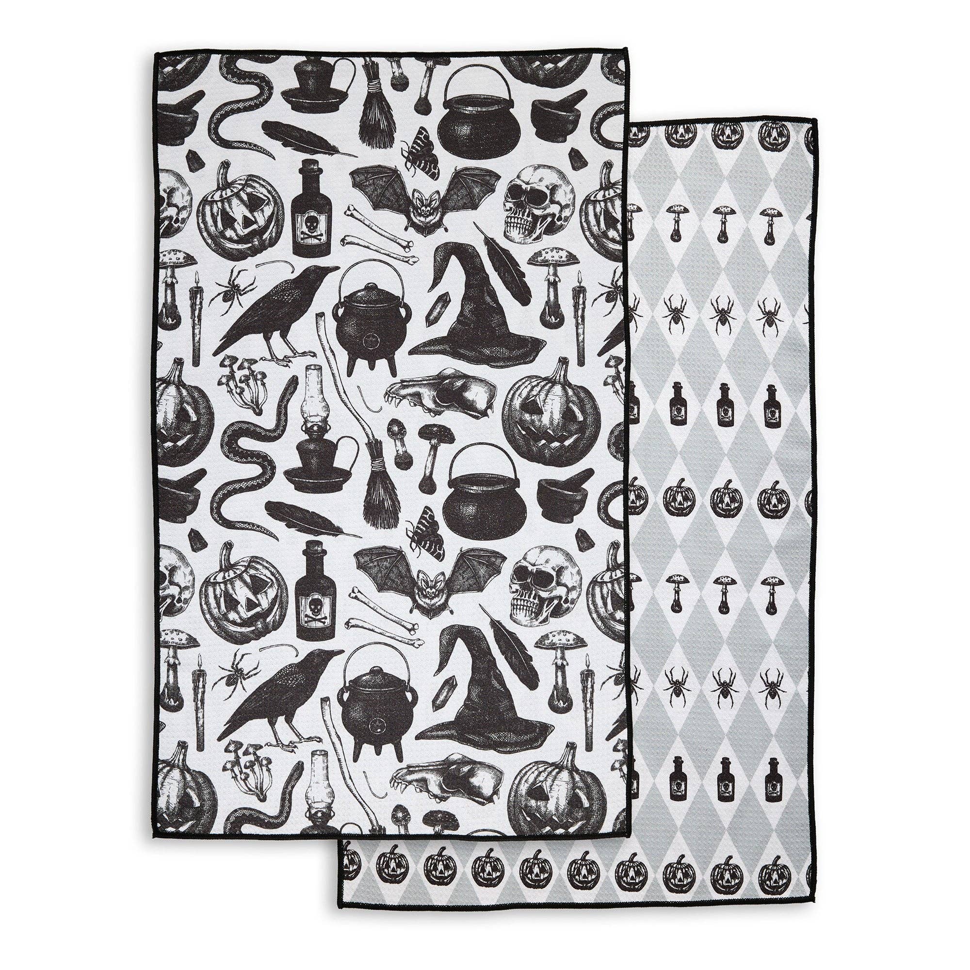 Vintage Halloween Printed Microfiber Dishtowel