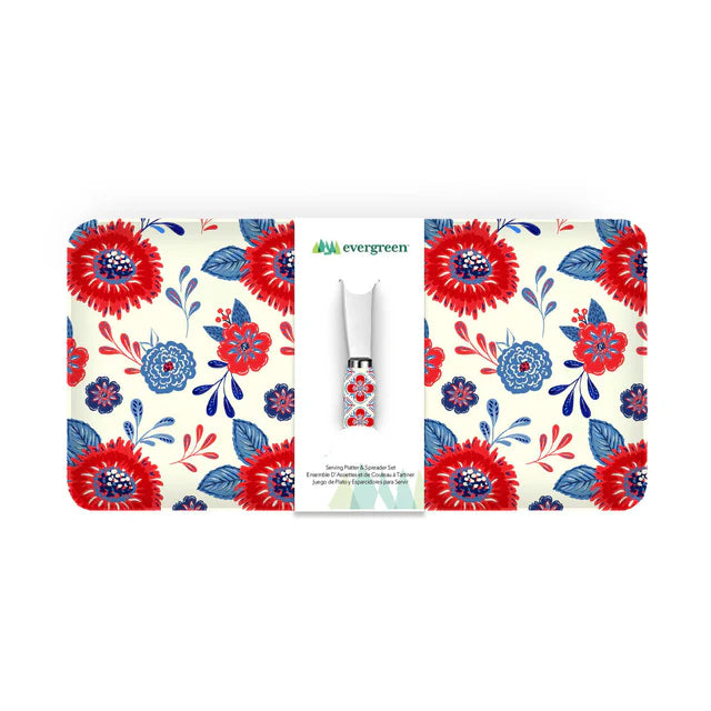 American Classic Serveware Rectangular Melamine Platter with Spreader