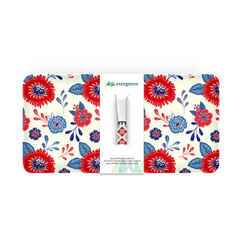 American Classic Serveware Rectangular Melamine Platter with Spreader