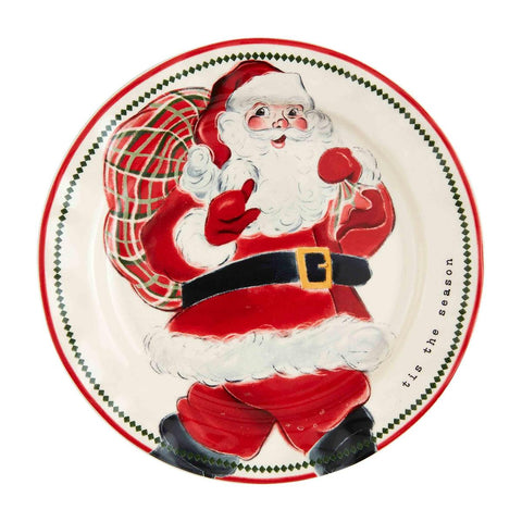 VINTAGE SANTA SALAD PLATES