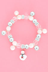 Sophia Collection - Crystal Beaded Snowman Charm Bracelet