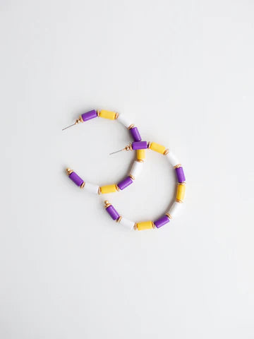 Cara Earrings | Purple + Gold