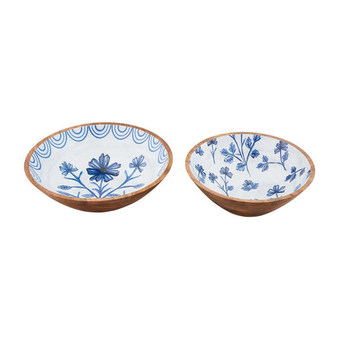 Blue Floral Enamel Bowl