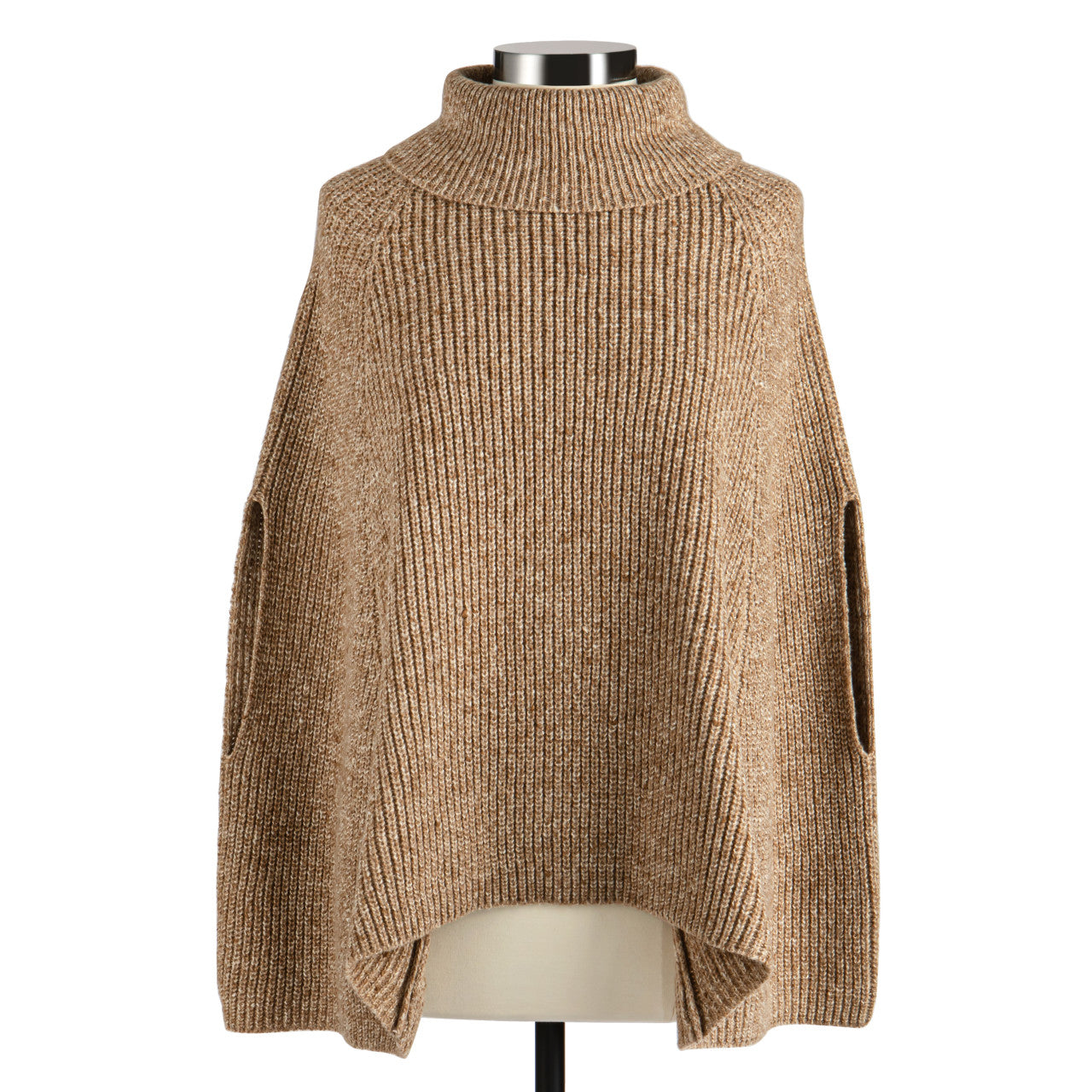 Taupe Turtleneck Pullover Cape