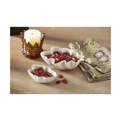 Medium Leaf Bowl White Stoneware Fall