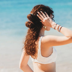 "Anchor" White & Gold Nautical Charm Hair Tie Bracelets: Large