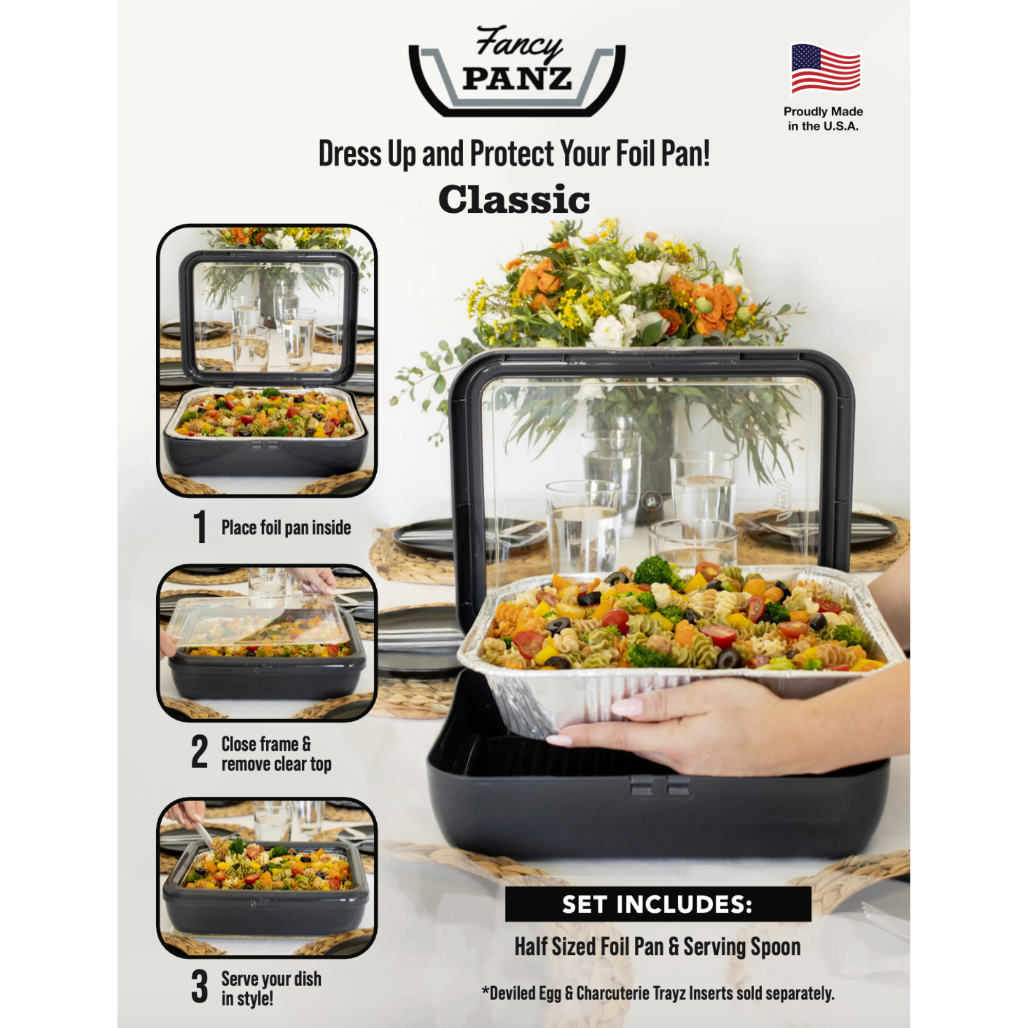 Fancy Panz - Classic Set - Pan Frame w/ Lid & Serving Spoon - Red