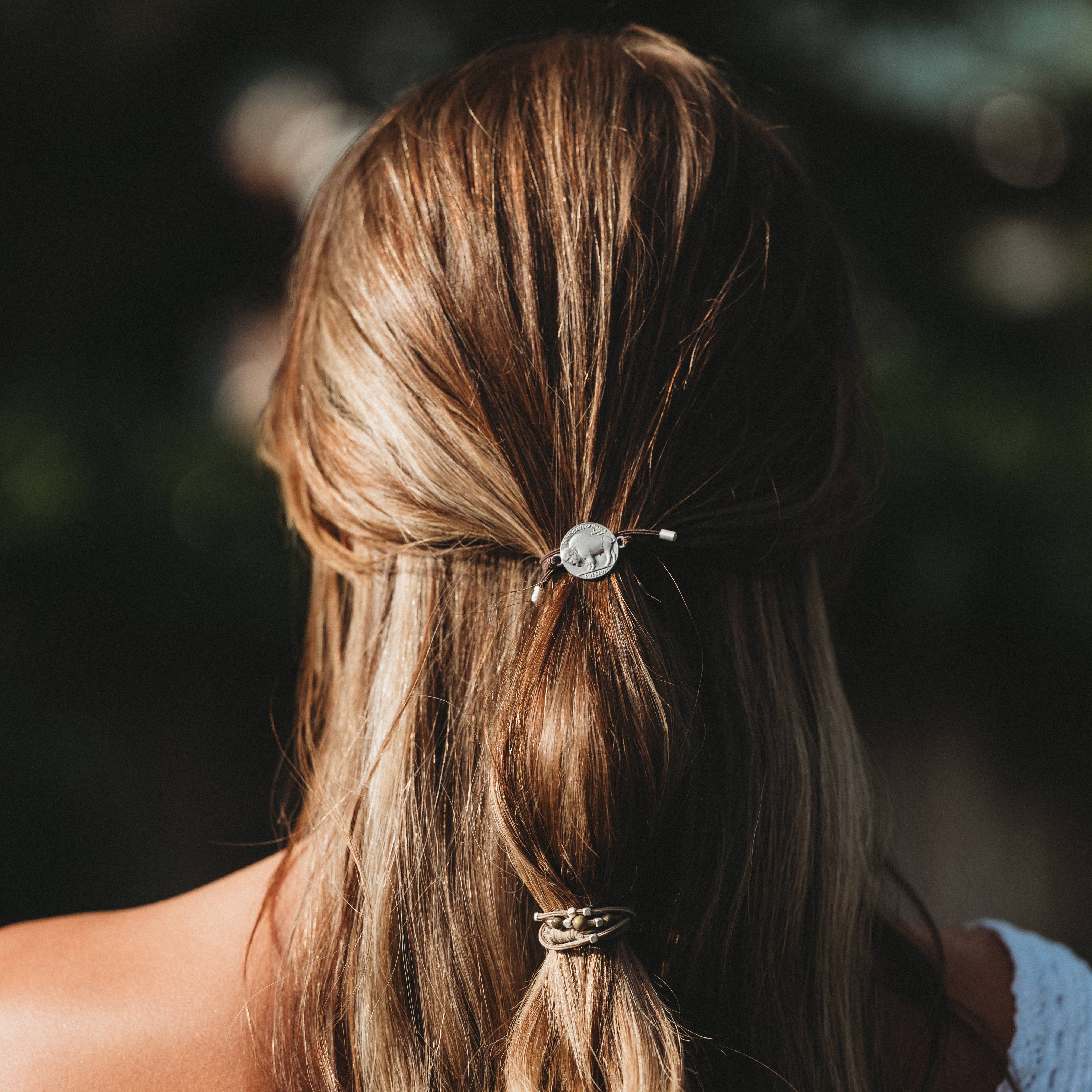 "Roam" Earthy Buffalo Hair Tie Bracelets: Medium