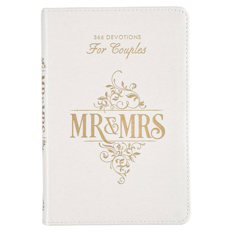 Christian Art Gifts - Devotional for Mr. & Mrs. White Faux Leather
