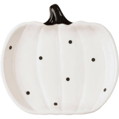 Black & White Dot Pumpkins Plates