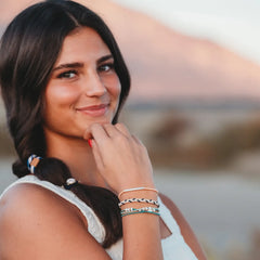 "Anchor" White & Gold Nautical Charm Hair Tie Bracelets: Large