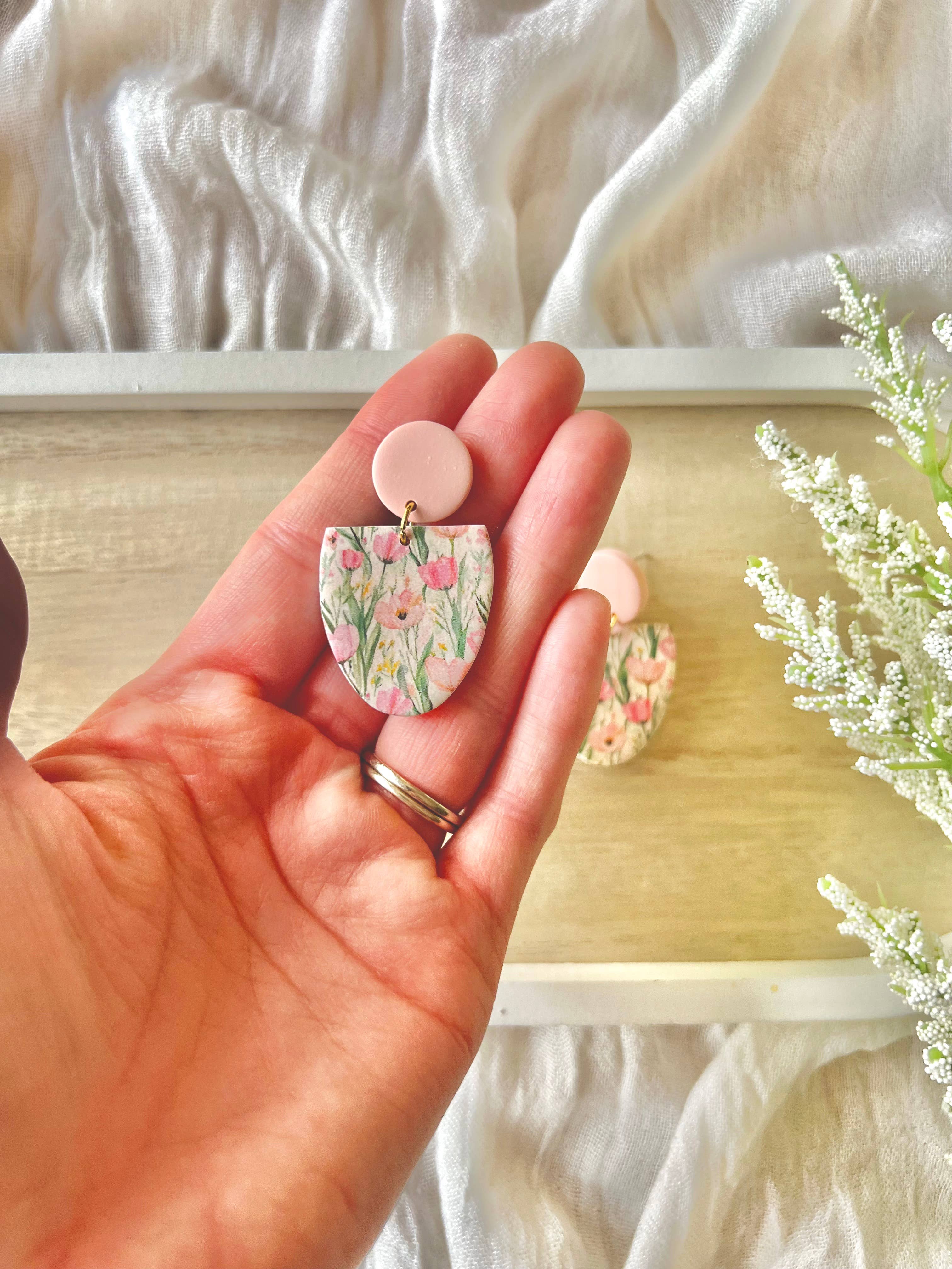 Tulip Clay Earrings