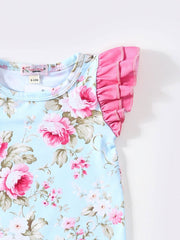 Clover Cottage - Rosy Aqua Baby Romper