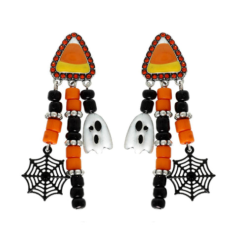 Sophia Collection - Halloween Themed Bead Charm Tassel Earrings