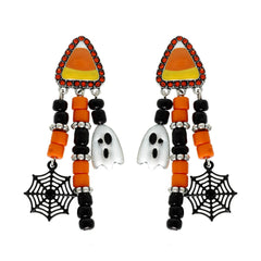 Sophia Collection - Halloween Themed Bead Charm Tassel Earrings