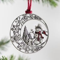 Joyful Traditions Ornament Solid Pewter Snowman