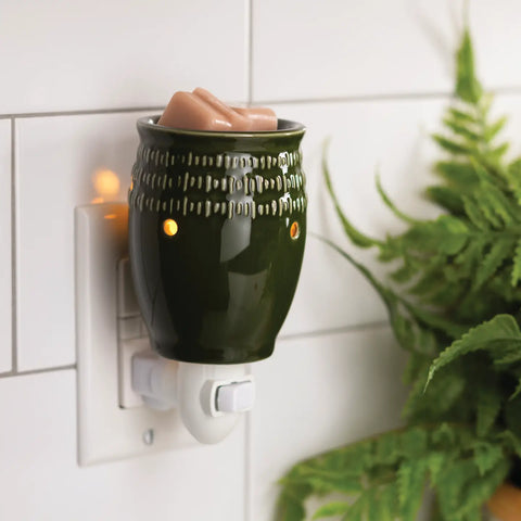 Green Etched Pluggable Fragrance Warmer