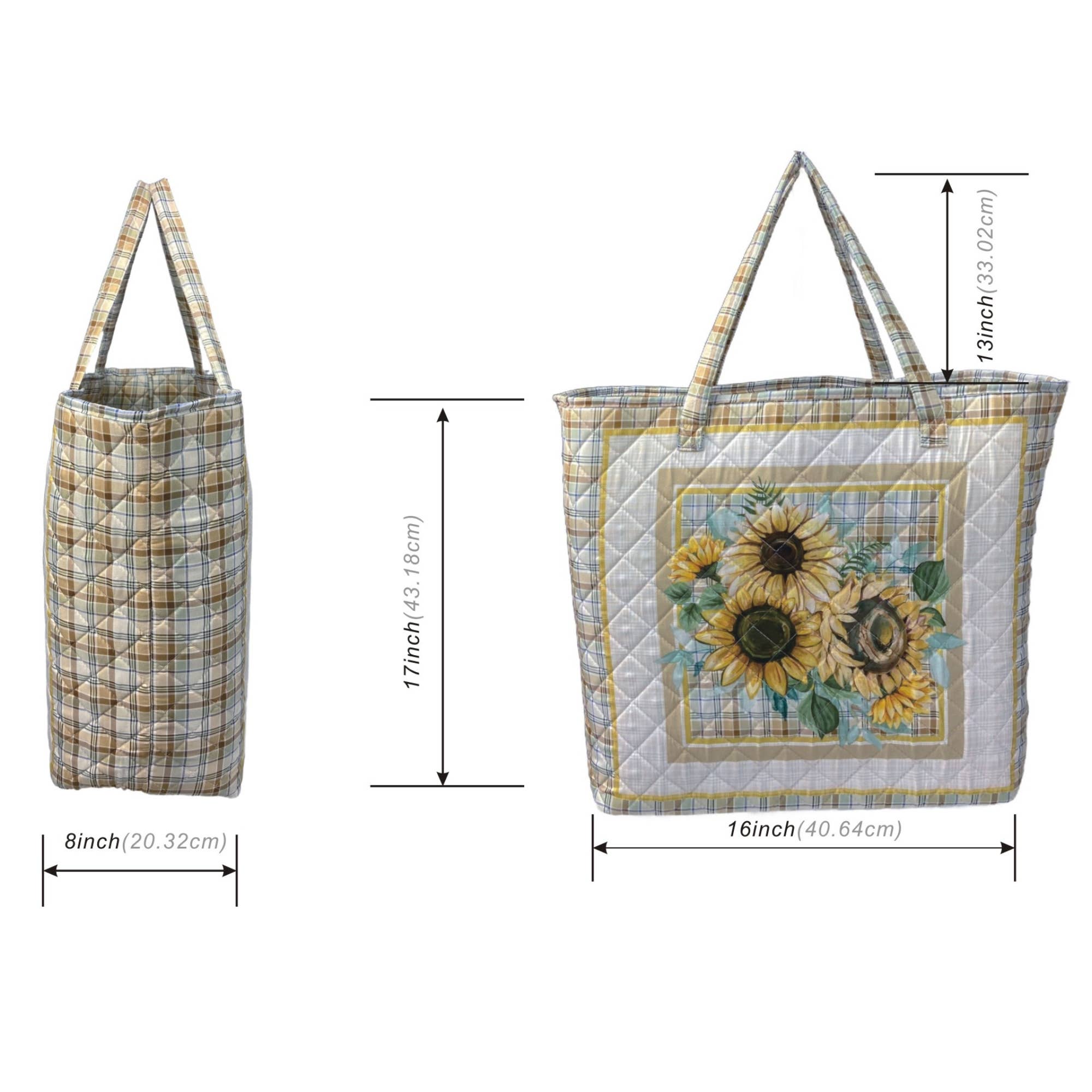 "Sunflower Bouquet" Designer Quilted Tote Bag
