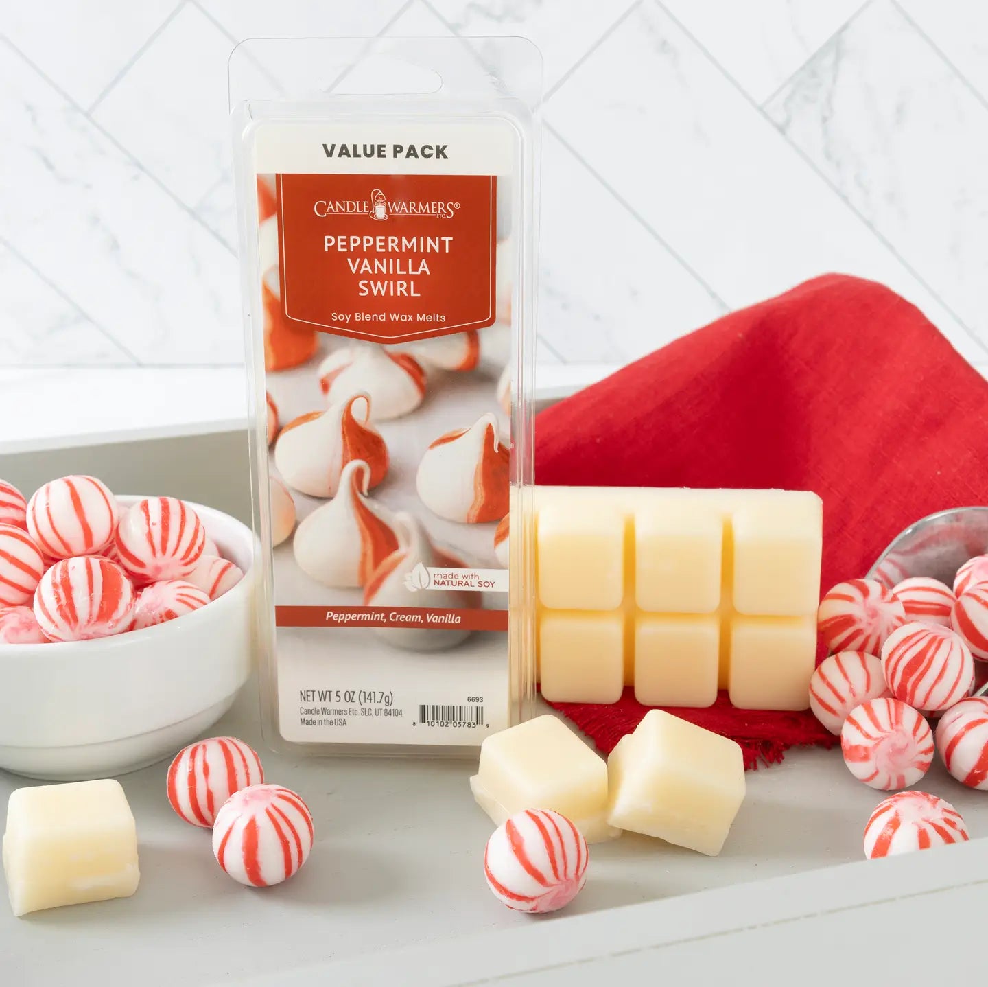 Peppermint Vanilla Swirl Wax Melts 5oz