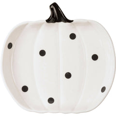 Black & White Dot Pumpkins Plates