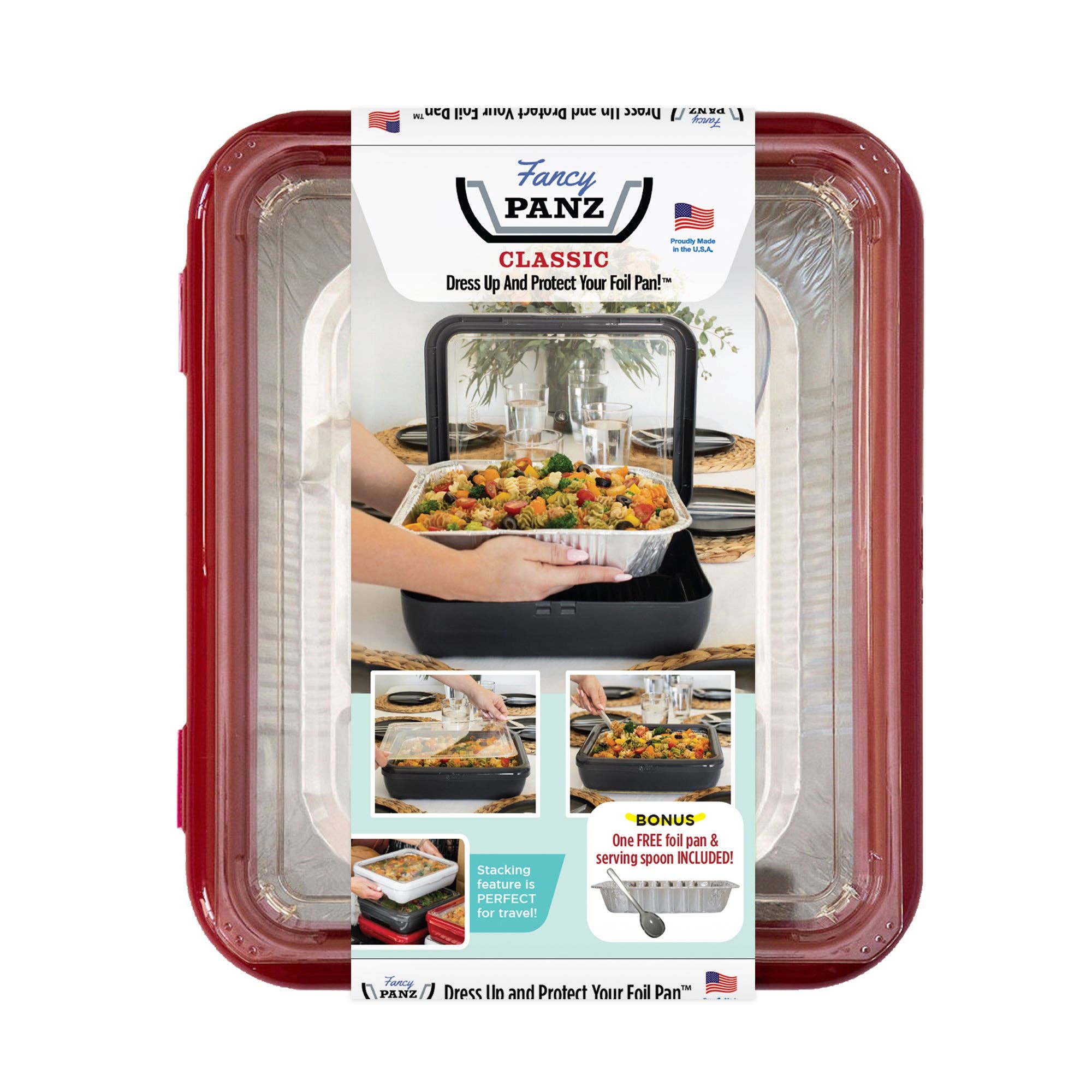 Fancy Panz - Classic Set - Pan Frame w/ Lid & Serving Spoon - Red